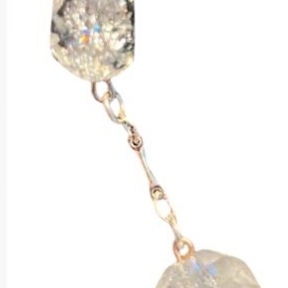 Handcrafted Crystaline Bead and Silver-Tone Chain Bracelet with Rhinestone Charm - Picture 7 of 11